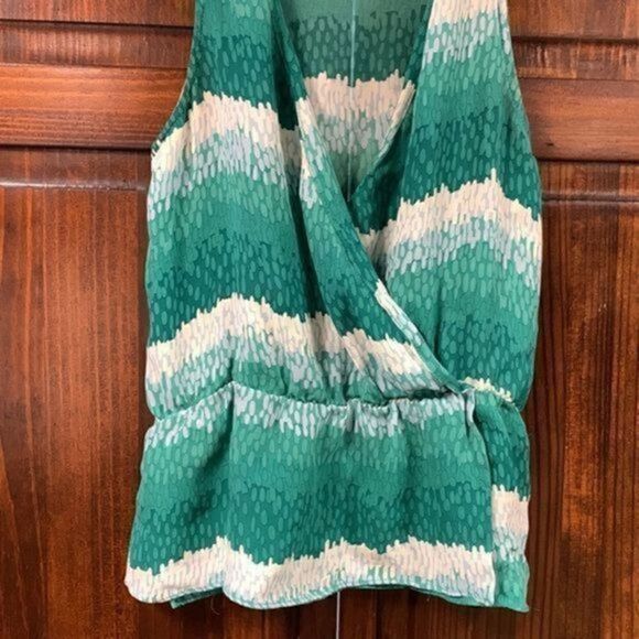 Parker green multicolored tank top blouse size medium - Picture 3 of 14